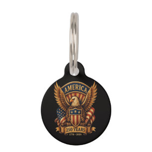 Placa Para Mascotas 250 aniversario de EE. UU. 1776-2026