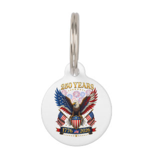 Placa Para Mascotas 250 Aniversario de EE. UU. 1776-2026
