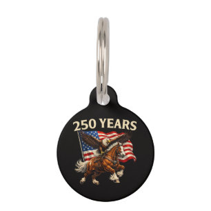 Placa Para Mascotas 250 Aniversario Estados Unidos Caballo Águila Occi
