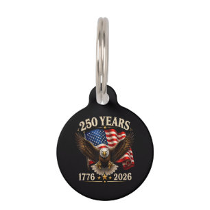 Placa Para Mascotas 250 Aniversario USA Águila Patriótica 250º