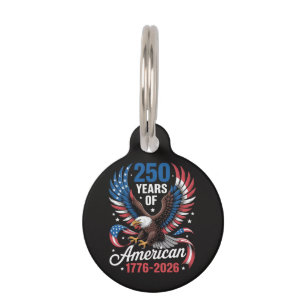 Placa Para Mascotas 250 Aniversario USA Águila Patriótica 250 Años 