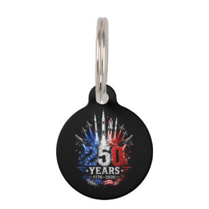 Placa Para Mascotas 250 Años 1776–2026 Celebración Patriótica en el Ci
