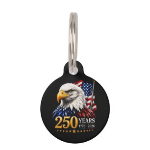 Placa Para Mascotas 250 años Aniversario 250 de Estados Unidos Patriót