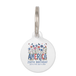 Placa Para Mascotas 250 Años Aniversario de América Cumpleaños 250 EE.