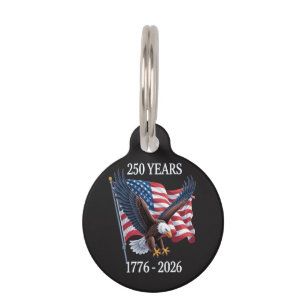 Placa Para Mascotas 250 Años Aniversario Estados Unidos Bandera Americ