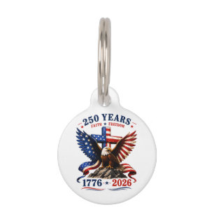 Placa Para Mascotas 250 años de fe y libertad