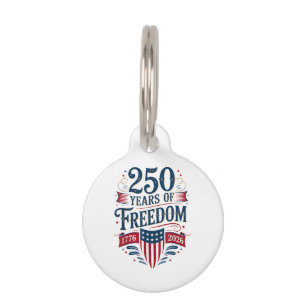 Placa Para Mascotas 250 años de libertad 1776 2026 4 de julio 250 cump