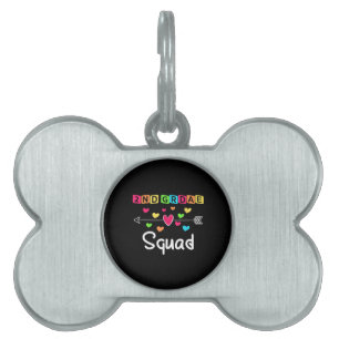 Placa Para Mascotas 2nd grade Teacher Shirts School Team Second Grade