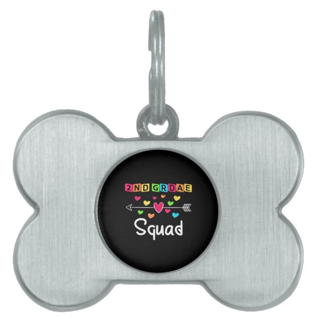 Placa Para Mascotas 2nd grade Teacher Shirts School Team Second Grade (Frente)