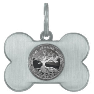 Placa Para Mascotas [300] Árbol celta de vida [Plata]
