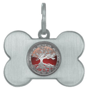 Placa Para Mascotas [300] Árbol celta de vida [Plata]
