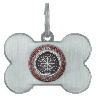 Placa Para Mascotas [300] Compás rúnico mágico de plata de Vegvisir -