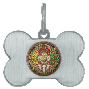Placa Para Mascotas [300] Dorje Mandala doble tibetano