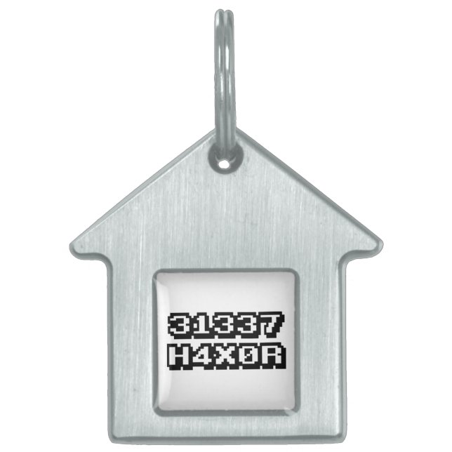 PLACA PARA MASCOTAS 31337 H4X0R (Frente)