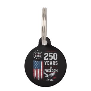 Placa Para Mascotas 4 de julio América bandera de EE. UU. Patriótico 