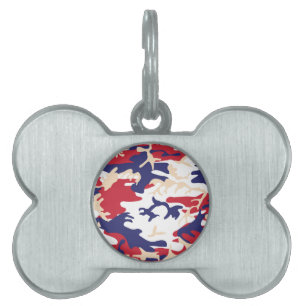 Placa Para Mascotas 4 de Julio, Día de la Independencia, Beige Camufla