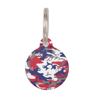 Placa Para Mascotas 4 de julio, Día de la Independencia, Gris Camuflaj