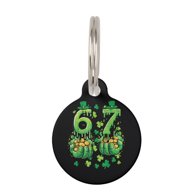 Placa Para Mascotas 6 7 Día de San Patricio (Anverso)