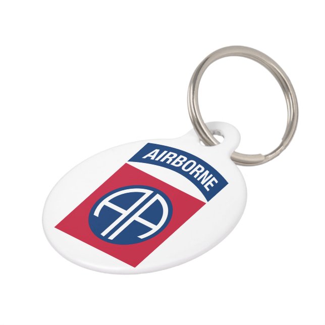 Placa Para Mascotas 82ª División Aérea Insignia Veterano Militar (Lateral)