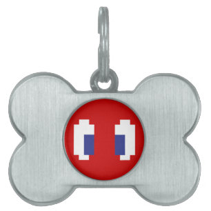 Placa Para Mascotas 8 bits Pixel Manga Eyes