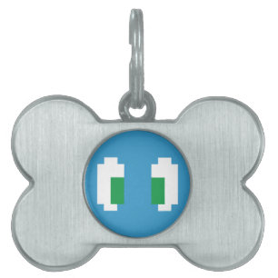 Placa Para Mascotas 8 bits Pixel Manga Green Eyes