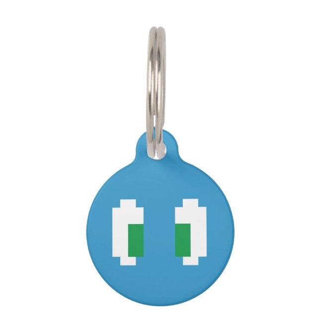 Placa Para Mascotas 8 bits Pixel Manga Green Eyes (Anverso)