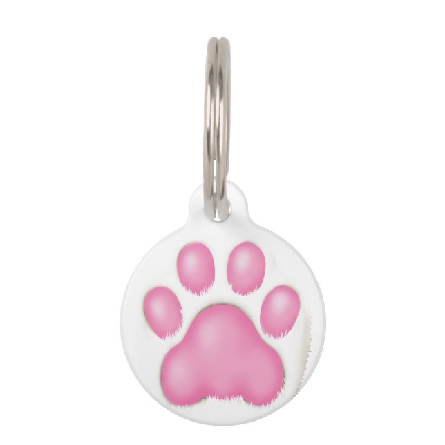 Placa Para Mascotas a cute cat's paw. (Anverso)