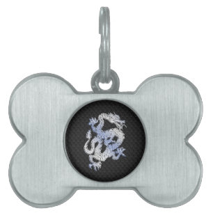 Placa Para Mascotas A Dragon expression on Black Snake Skin Print