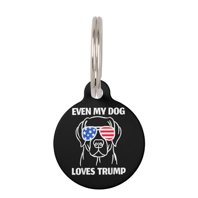 Placa Para Mascotas A mi perro le encanta Trump (Anverso)