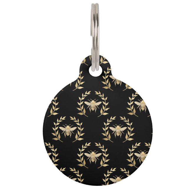 Placa Para Mascotas Abeja dorada (Anverso)