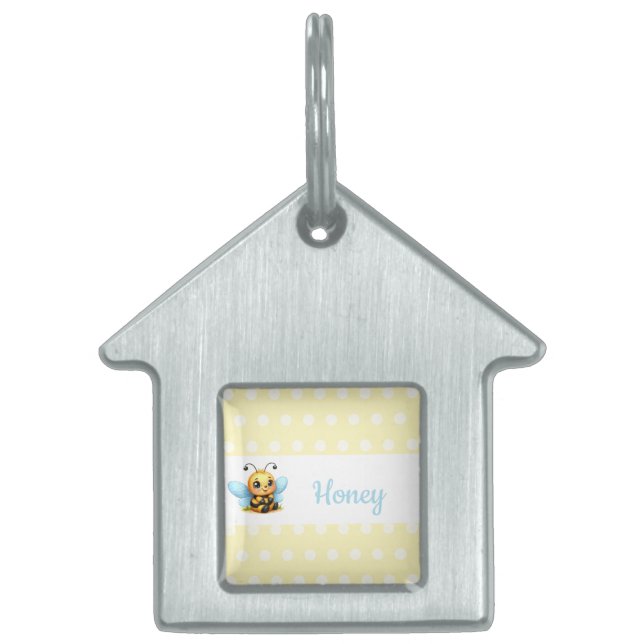 Placa Para Mascotas Abeja Linda (Frente)