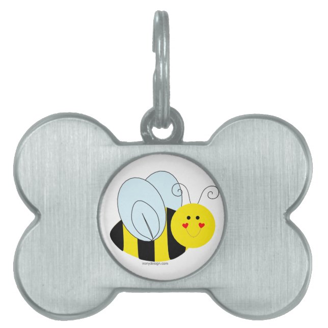 Placa Para Mascotas Abeja linda (Frente)