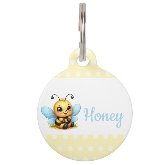 Placa Para Mascotas Abeja Linda (Anverso)