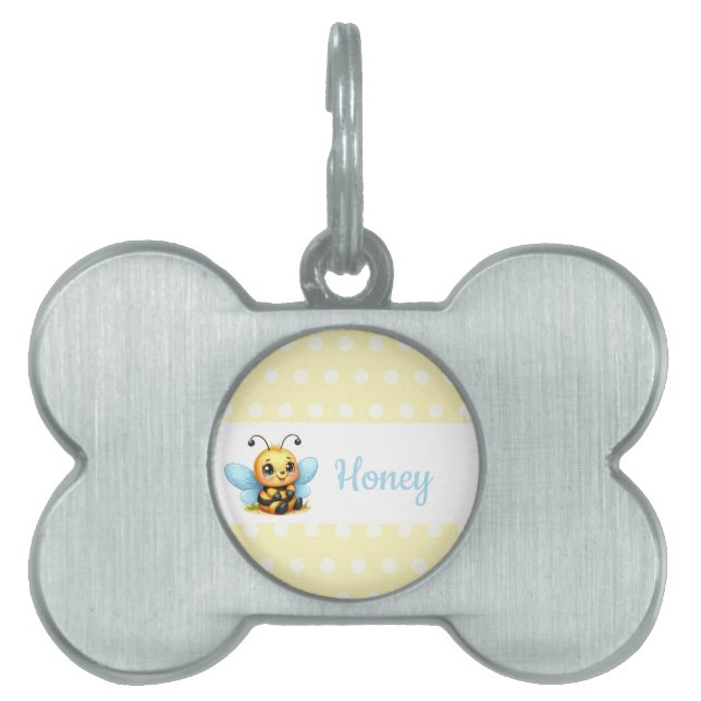 Placa Para Mascotas Abeja Linda (Frente)