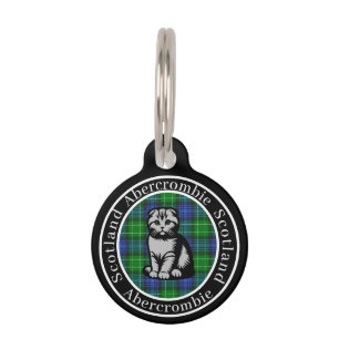 Placa Para Mascotas Abercrombie Tartan & Scottish Kitty Personalizado