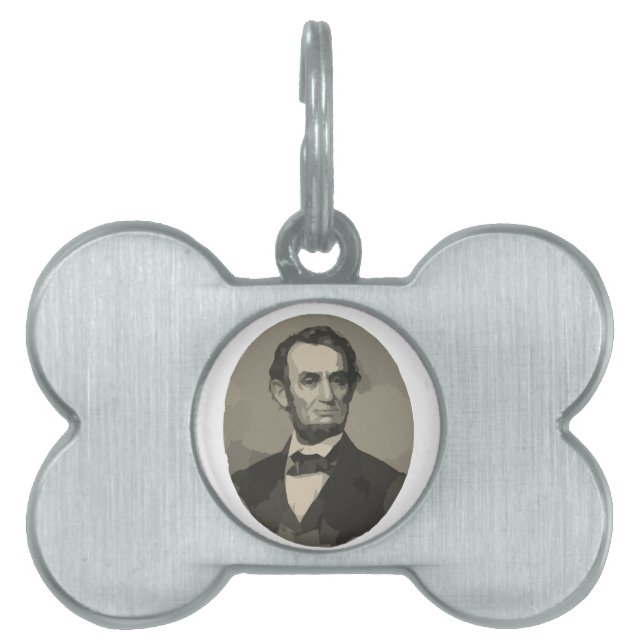 Placa Para Mascotas abraham lincoln (Frente)