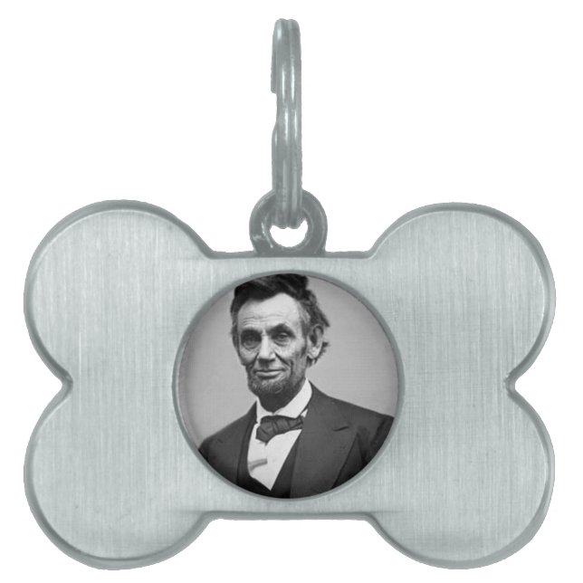 Placa Para Mascotas Abraham Lincoln (Frente)