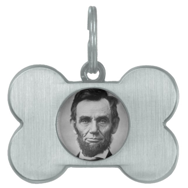 Placa Para Mascotas Abraham Lincoln (Frente)