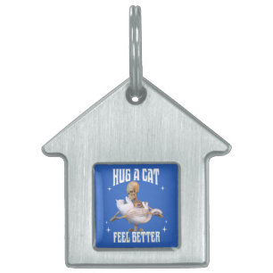 Placa Para Mascotas Abraza a un Gato Siente Mejor Arte de Gato Esquele