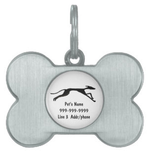 Placa Para Mascotas AC-Greyhound Art Pet Tag o Keychain