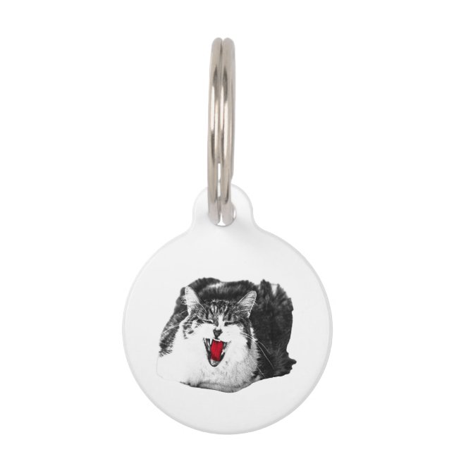 Placa Para Mascotas Accent ID, Pata en escala de grises (Anverso)
