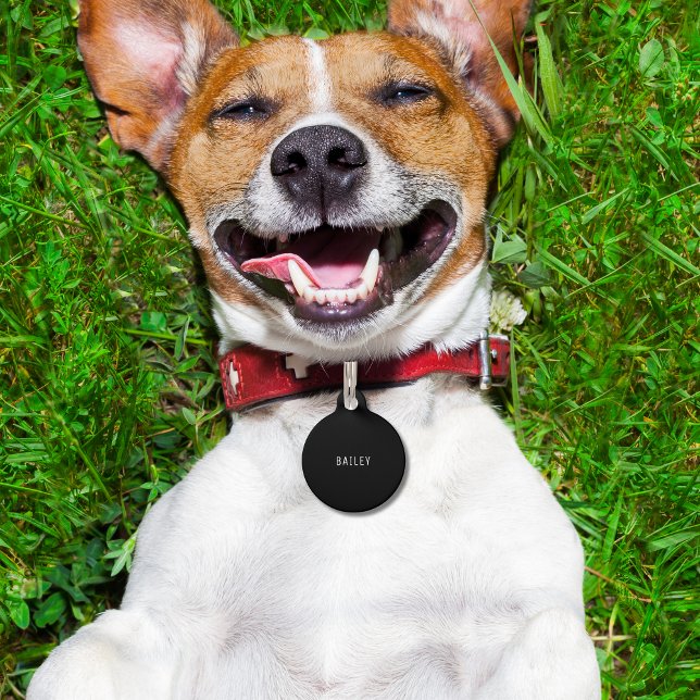 Placa Para Mascotas Accesorios blancos y negros personalizado Perro mí (Custom Black and White Accessories Minimal Dog Pet ID Tag
)