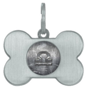 Placa Para Mascotas Acero industrial apenado símbolo del zodiaco del