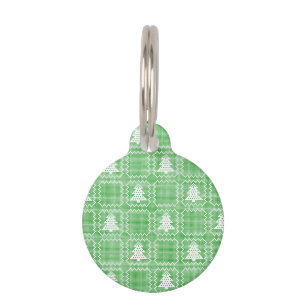 Placa Para Mascotas Acogedor patrón de suéter feo de árbol de Navidad 