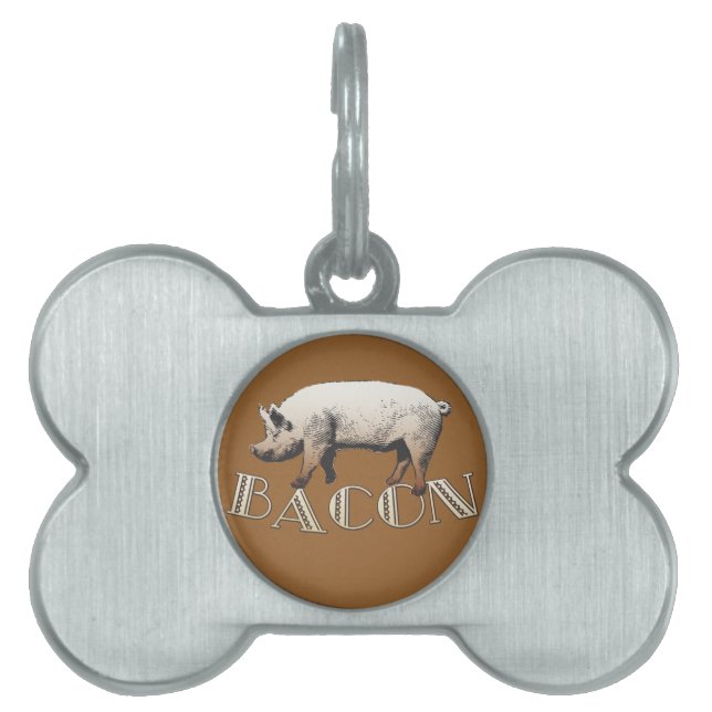 Placa Para Mascotas Acrobat BACON Pig (Frente)