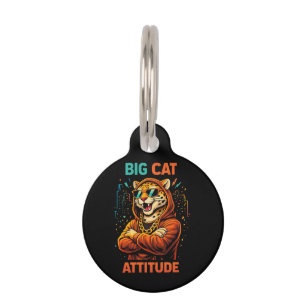 Placa Para Mascotas Actitud de gato grande