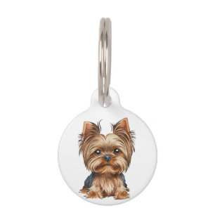 Placa Para Mascotas acuarela de Dog yorkshire  