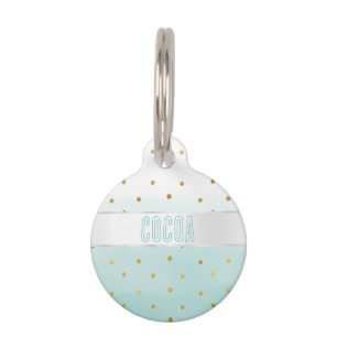 Placa Para Mascotas Acuarela de oro de leche de confetán