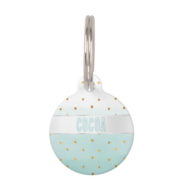 Placa Para Mascotas Acuarela de oro de leche de confetán (Anverso)