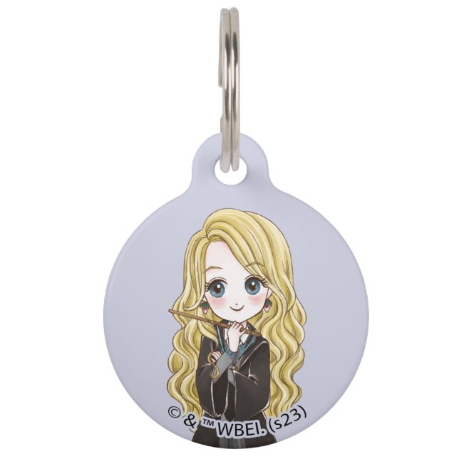 Placa Para Mascotas Acuarela Magica Luna Lovegood (Anverso)